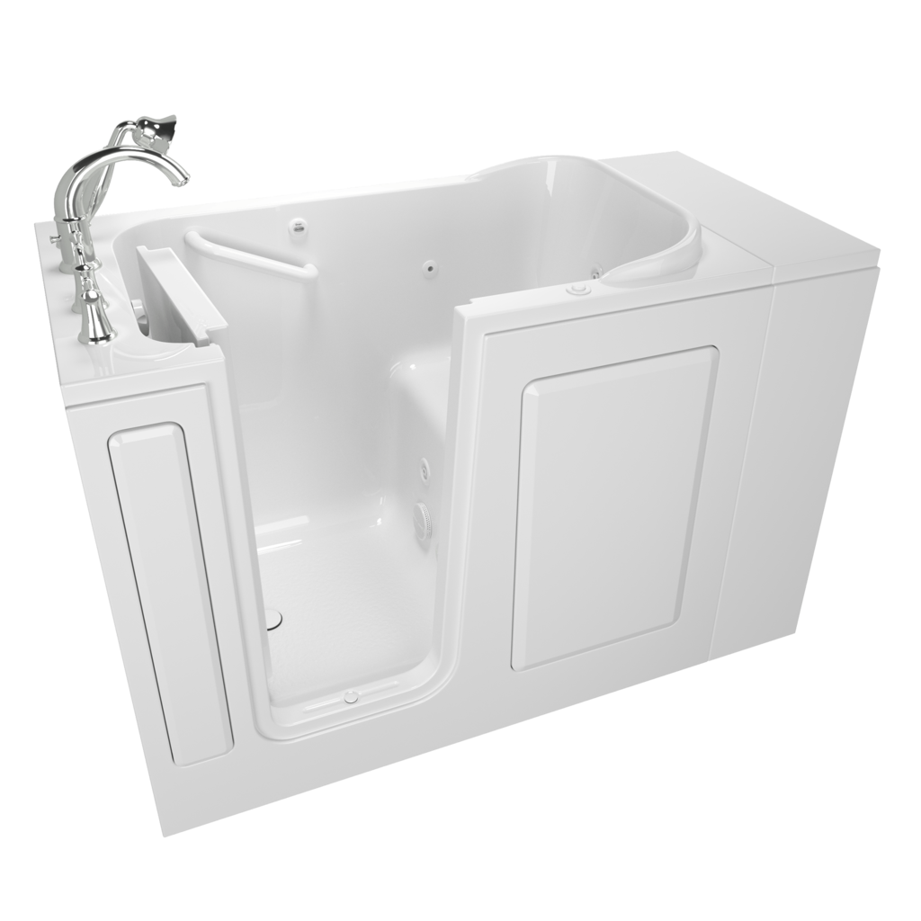 Gelcoat Value Series 28 x 48 Inch Walk in Tub With Whirlpool System   Left Hand Drain With Faucet 0